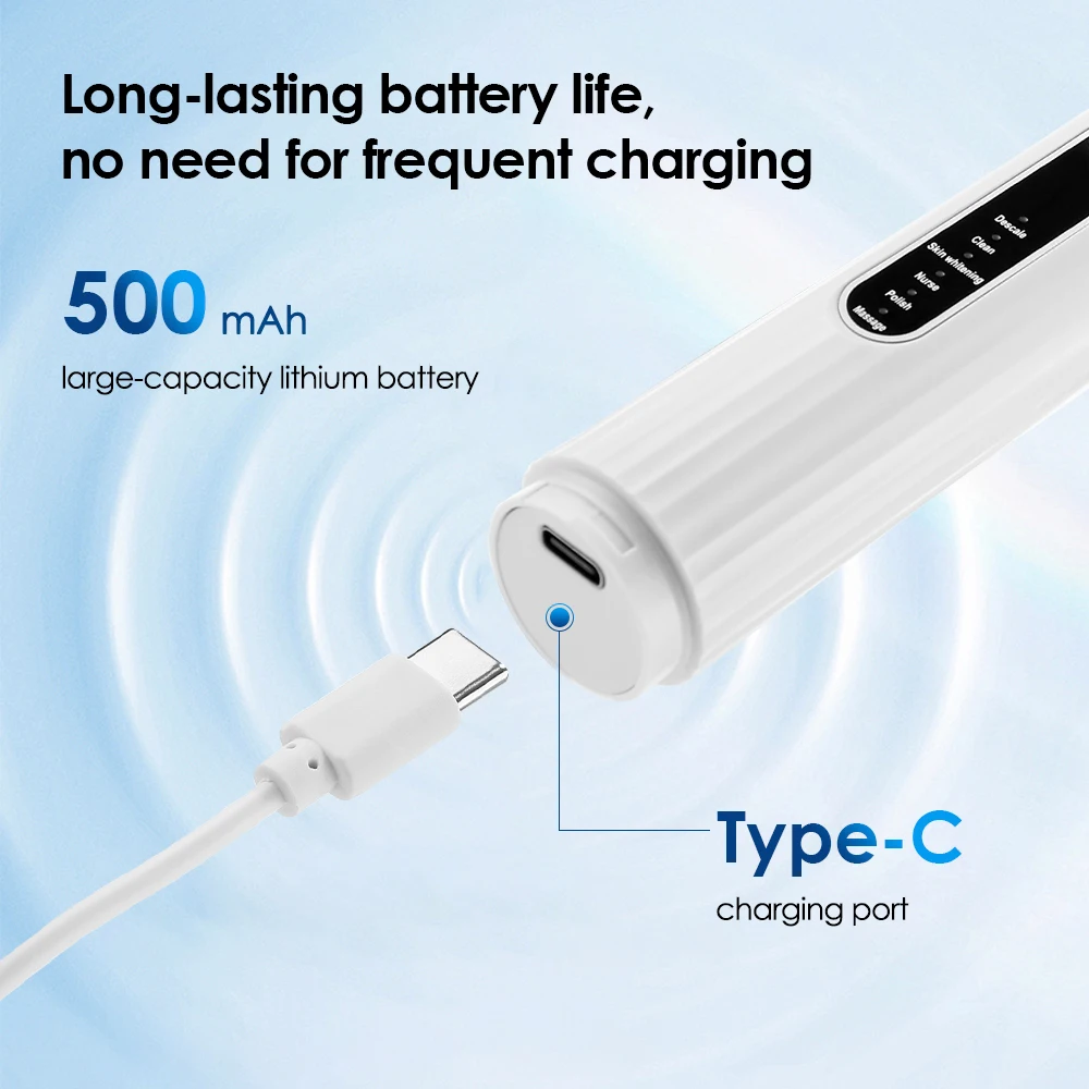 Electric Toothbrush 6 Brush Heads Sonic Electric Toothbrush with 31000VPM Deep Clean 6 Modes Waterproof Rechargeable for Adults